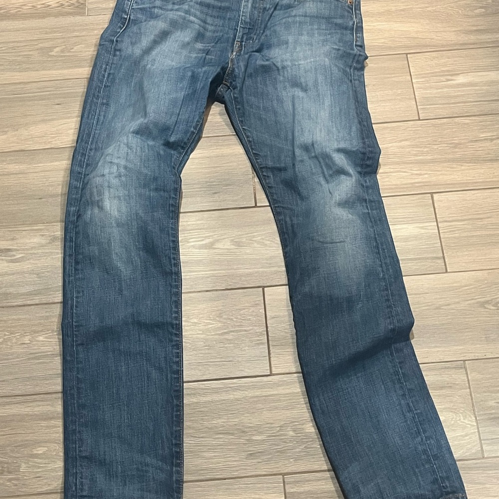 Levis 522 Jeans Mens 34 Medium Wash Denim Slim Taper 34X32